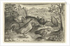 Three hens and two roosters by Claes Jansz. Visscher II