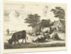 Cows and sheep lying in meadow for farm by Johannes van Cuylenburgh