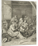 Interior with peasant family by Cornelis Pietersz. Bega