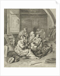 Interior with peasant family by Cornelis Pietersz. Bega