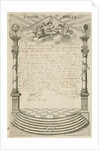 Diploma of the Masonic Lodge l'Union Royale in The Hague by Paulus Constantijn la Fargue