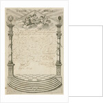 Diploma of the Masonic Lodge l'Union Royale in The Hague by Paulus Constantijn la Fargue