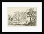 River Landscape with a wood gatherer by Carel Lodewijk Hansen