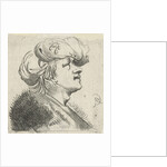 Head of a young man with a pearl turban on his head by Pieter Jansz. Quast