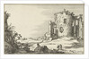 Ruins of a temple surrounded by columns by Claes Jansz. Visscher II