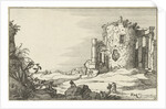 Ruins of a temple surrounded by columns by Claes Jansz. Visscher II