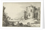 Ruins of a temple surrounded by columns by Claes Jansz. Visscher II