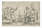 Two crippled dancers and musicians by Cornelis Massijs