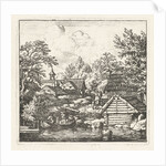 Village with barge by Allaert van Everdingen