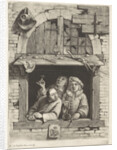 Three smokers in a window by Nicolaes van Haeften