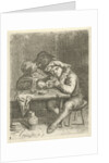 Two smoking at a table by Nicolaes van Haeften