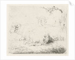 Lying sheep and ram by Pieter Gerardus van Os