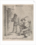 Two farmers near the fireplace by David Teniers II