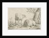 Two sheep and a goat by Barend Graat