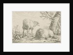 Two sheep and a goat by Barend Graat