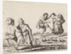 Two pairs of farmers dancing by Pieter Jansz. Quast