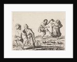 Two pairs of farmers dancing by Pieter Jansz. Quast