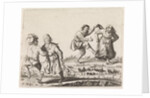 Two pairs of farmers dancing by Pieter Jansz. Quast