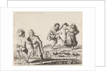 Two pairs of farmers dancing by Pieter Jansz. Quast