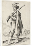 Man with gun and feathered hat by Clement de Jonghe