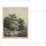 Figures at a forest edge by Remigius Adrianus Haanen