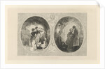 Two ovals with young and old couple by Frans Buffa en Zonen