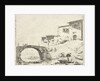 Stone bridge with donkey driver at homes by Cornelis van Poelenburch