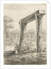 Two posts, with a bar above it, in the water by Anonymous