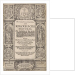 Architectural title with medallions in the corners with the four evangelists and their symbols, and in the middle of the Saints Peter and Paul by W. de Oostrum