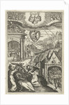 Emblem with veneration of Saint Francis of Assisi who lived in virtue by Hendrik Aertssens