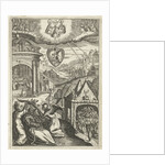 Emblem with veneration of Saint Francis of Assisi who lived in virtue by Hendrik Aertssens