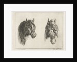 Two horse heads by Jacobus Cornelis Gaal
