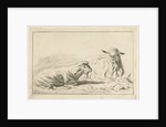 Two reclining goats by Pieter Gaal