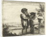 A monkey shaving a cat by Anonymous