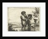 A monkey shaving a cat by Anonymous