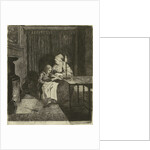 Mother giving her son lesson by Louis Bernard Coclers