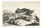 Dogs hunt a boar by Peeter Boel