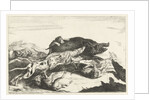 Dogs hunt a boar by Peeter Boel