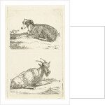 Greyhounds and goat by Jan Dasveldt