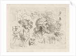 Study Sheet with men head by Hermanus Fock