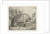 Sitting wild boar by Jacobus Cornelis Gaal
