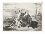 Lying goat, left by Jacobus Cornelis Gaal