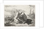 Lying goat, left by Jacobus Cornelis Gaal