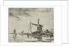 A river view with some boats by Jacobus van Gorkom Jr