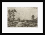 Figure on a road at a mill by Hendrik Jan Hein