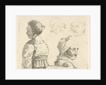 Study Sheet with a female bust and three female heads by Gerrit Lamberts