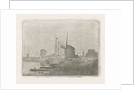 View of a mill on the waterfront by Jan van Lokhorst