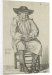 Seated man with stick by Anthonie Willem Hendrik Nolthenius de Man