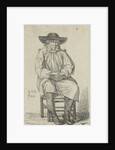 Seated man with stick by Anthonie Willem Hendrik Nolthenius de Man