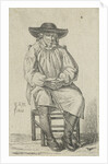 Seated man with stick by Anthonie Willem Hendrik Nolthenius de Man